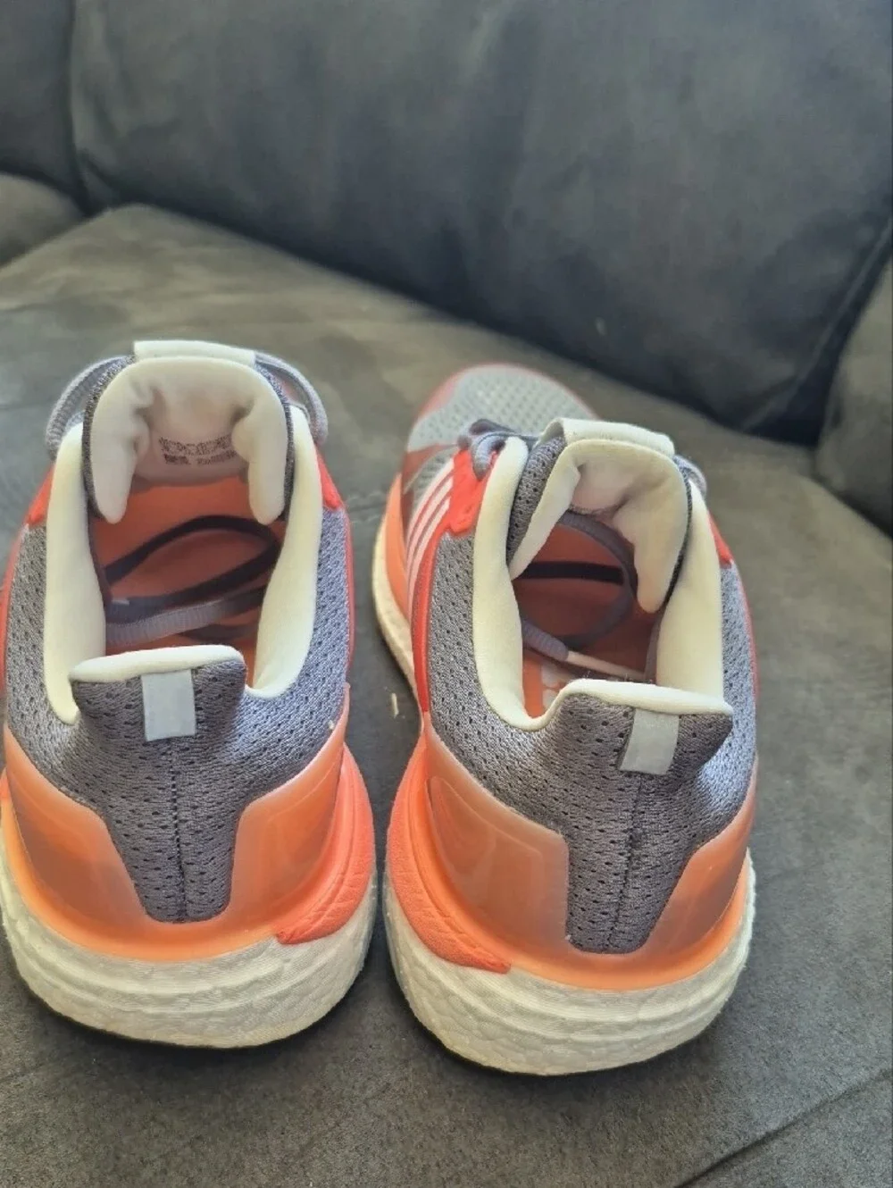 Women's Gray and Coral Athletic Sneakers - Lightweight Support